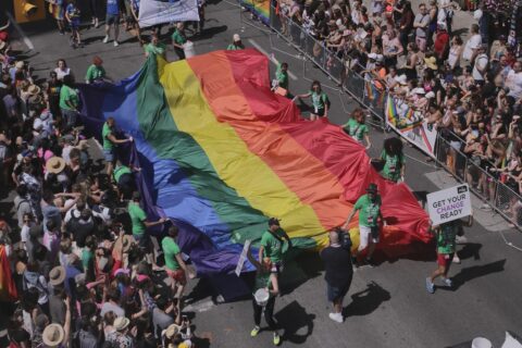 A photo of a pride parade